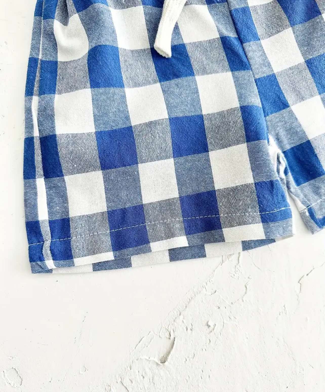 Cotton Baby Summer Set: Lemon Print and Blue Check
