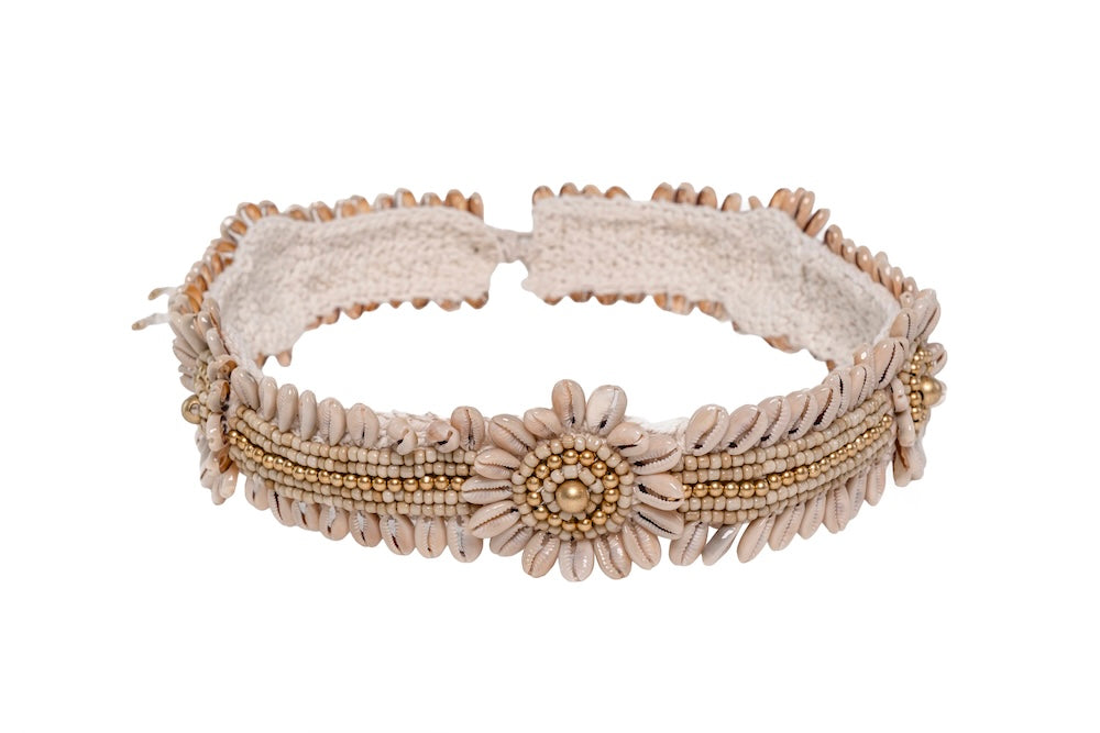 Cowrie shell summer belt for women – coastal boho style