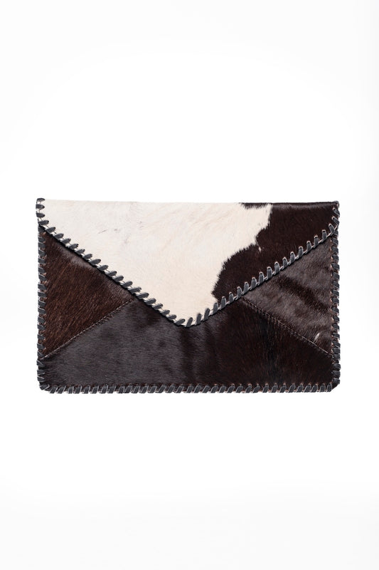Monochrome Cowhide Clutch