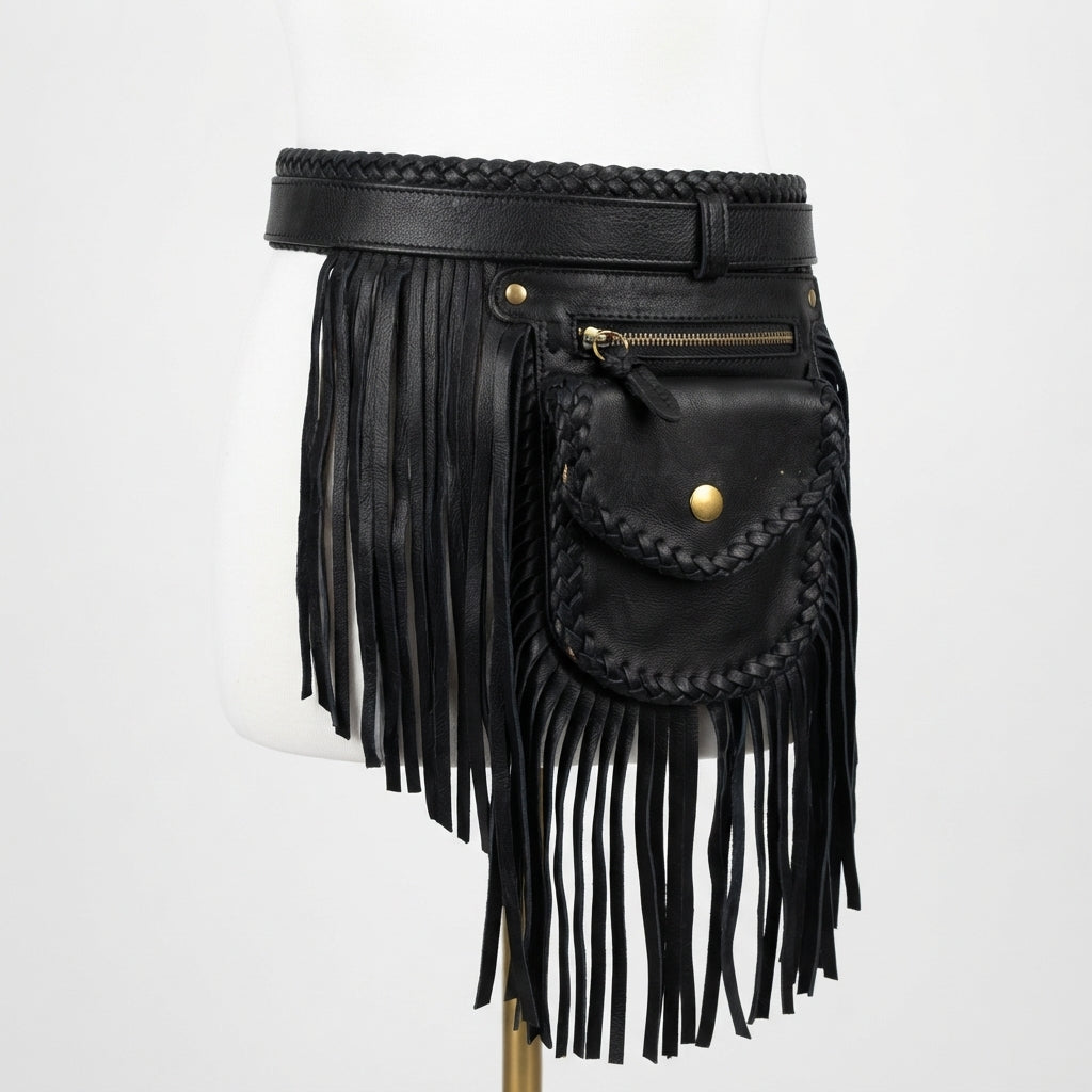 Wanderer Fringe Belt | Black