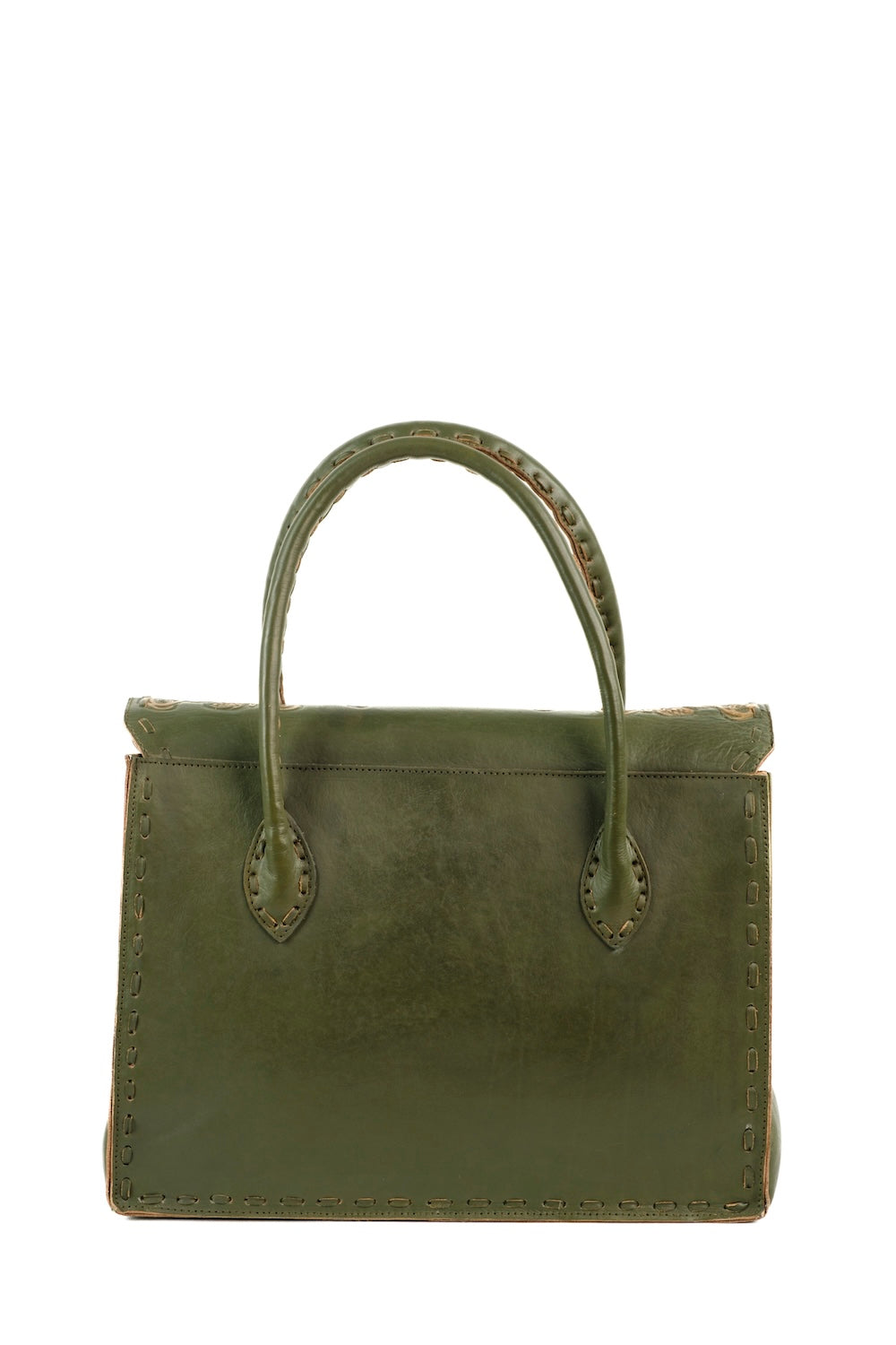 Genuine leather handbag Australia olive tone