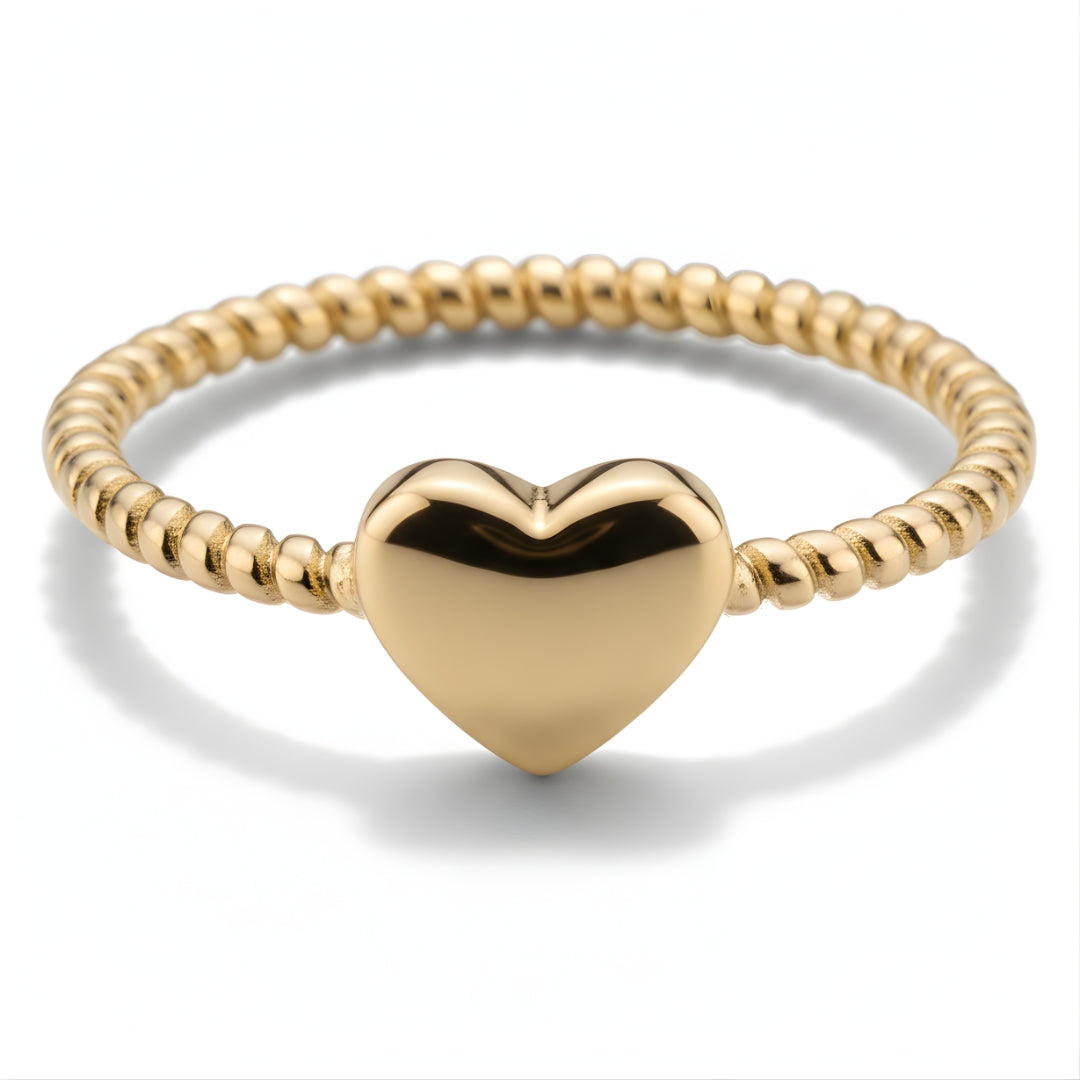 Gold Eternal Heart Ring Perth Australia House of Hide gold stainless steel ultra-fine band with delicate heart motif