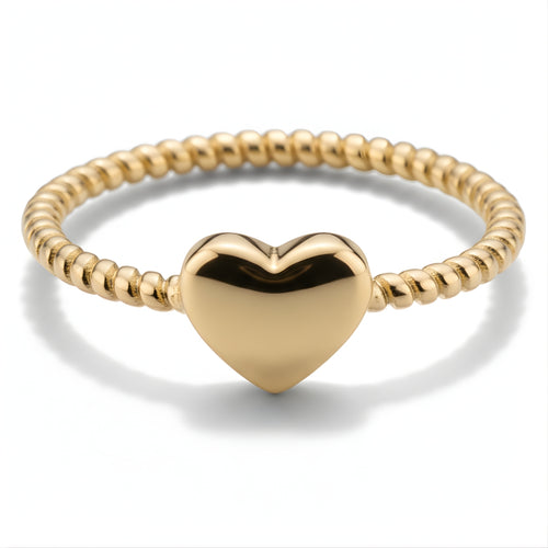 Gold Eternal Heart Ring Perth Australia House of Hide gold stainless steel ultra-fine band with delicate heart motif