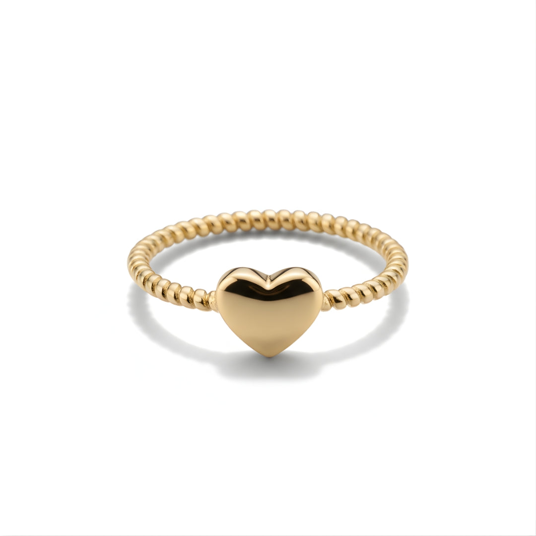 House of Hide Gold Eternal Heart Ring hypoallergenic non-tarnish gold ring perfect for engagements and anniversaries