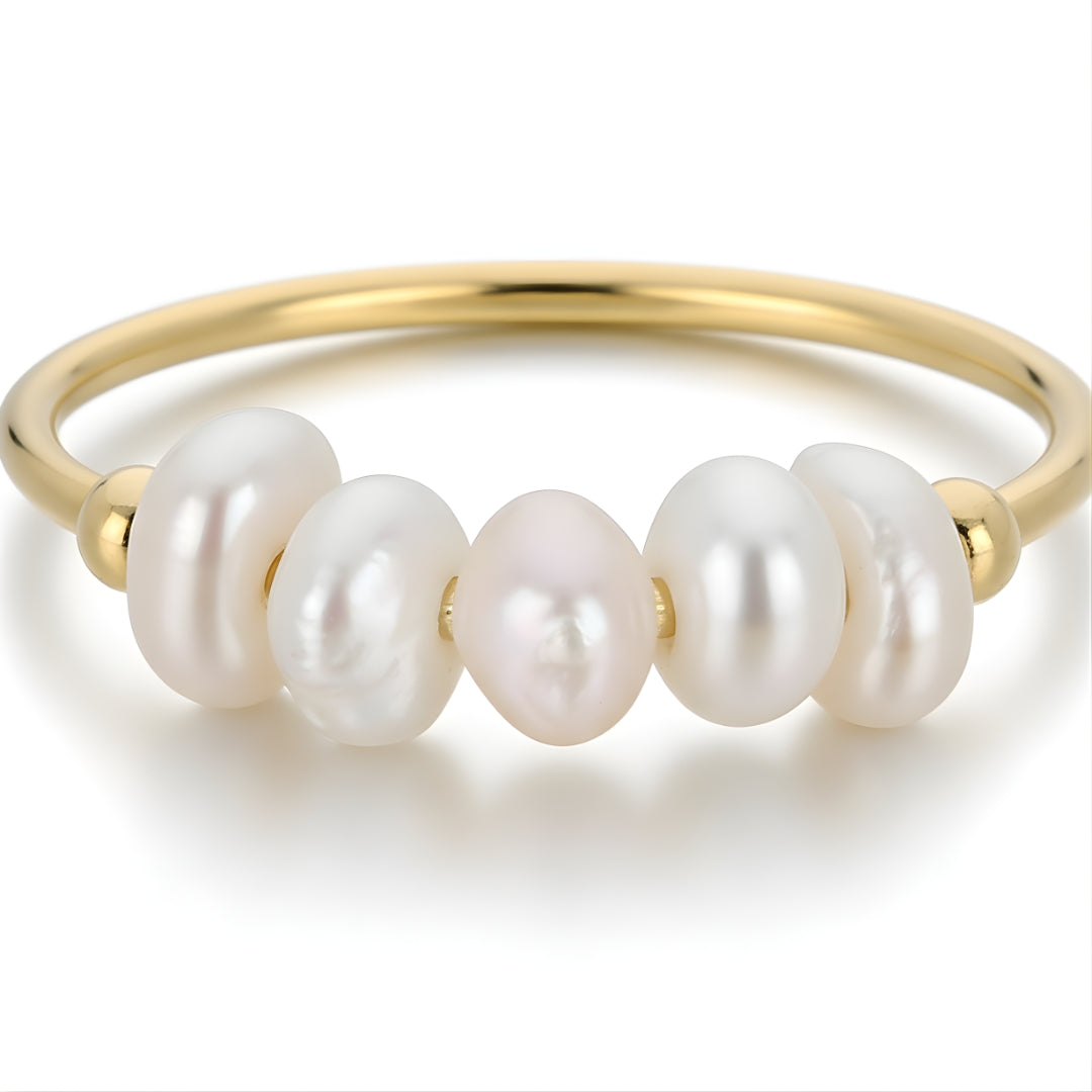 House of Hide Gold Pearl Tide Ring minimalist gold ring featuring freshwater pearl for timeless sophistication