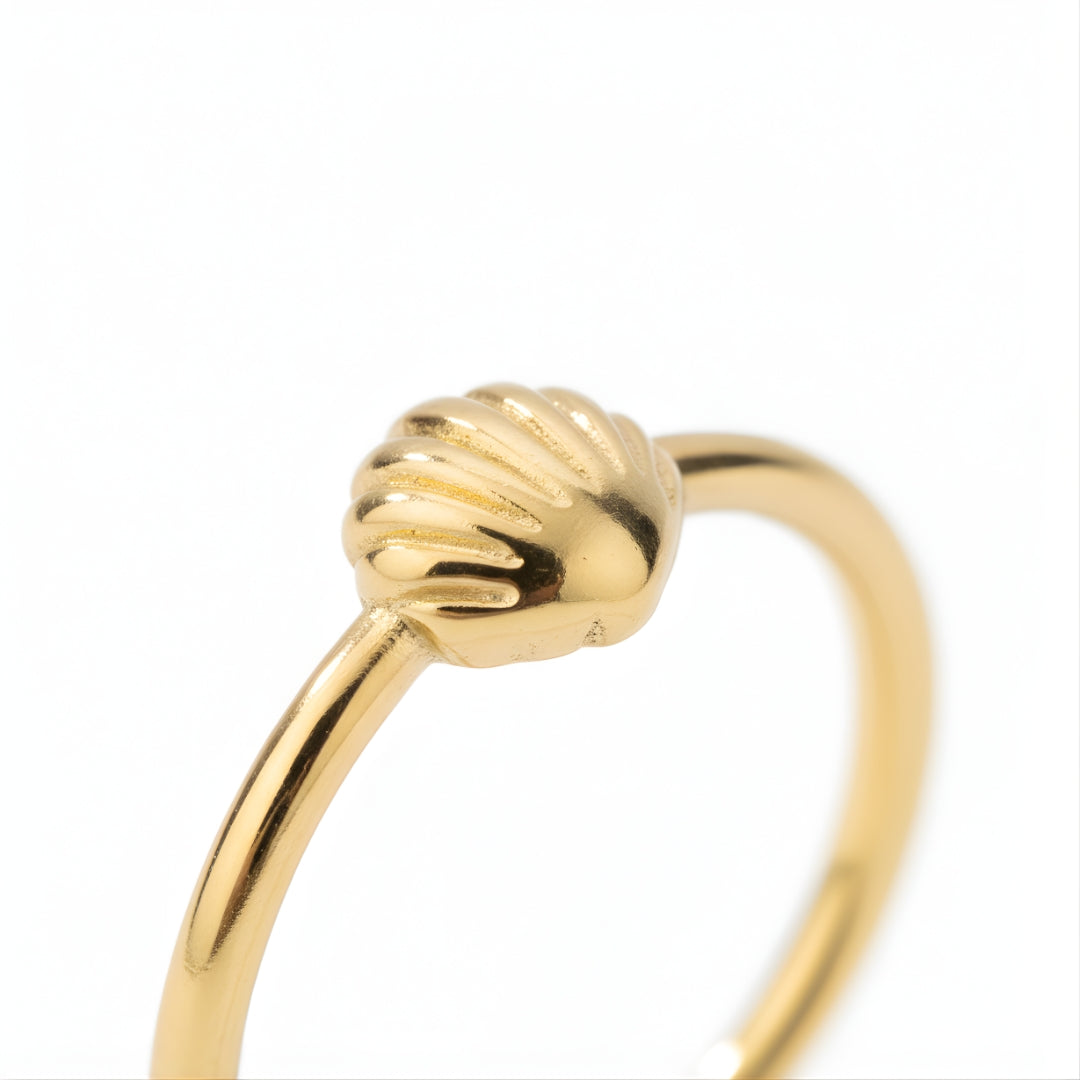 House of Hide Gold Shoreline Ring non-tarnish golden-tone ring symbolising coastal elegance and serenity