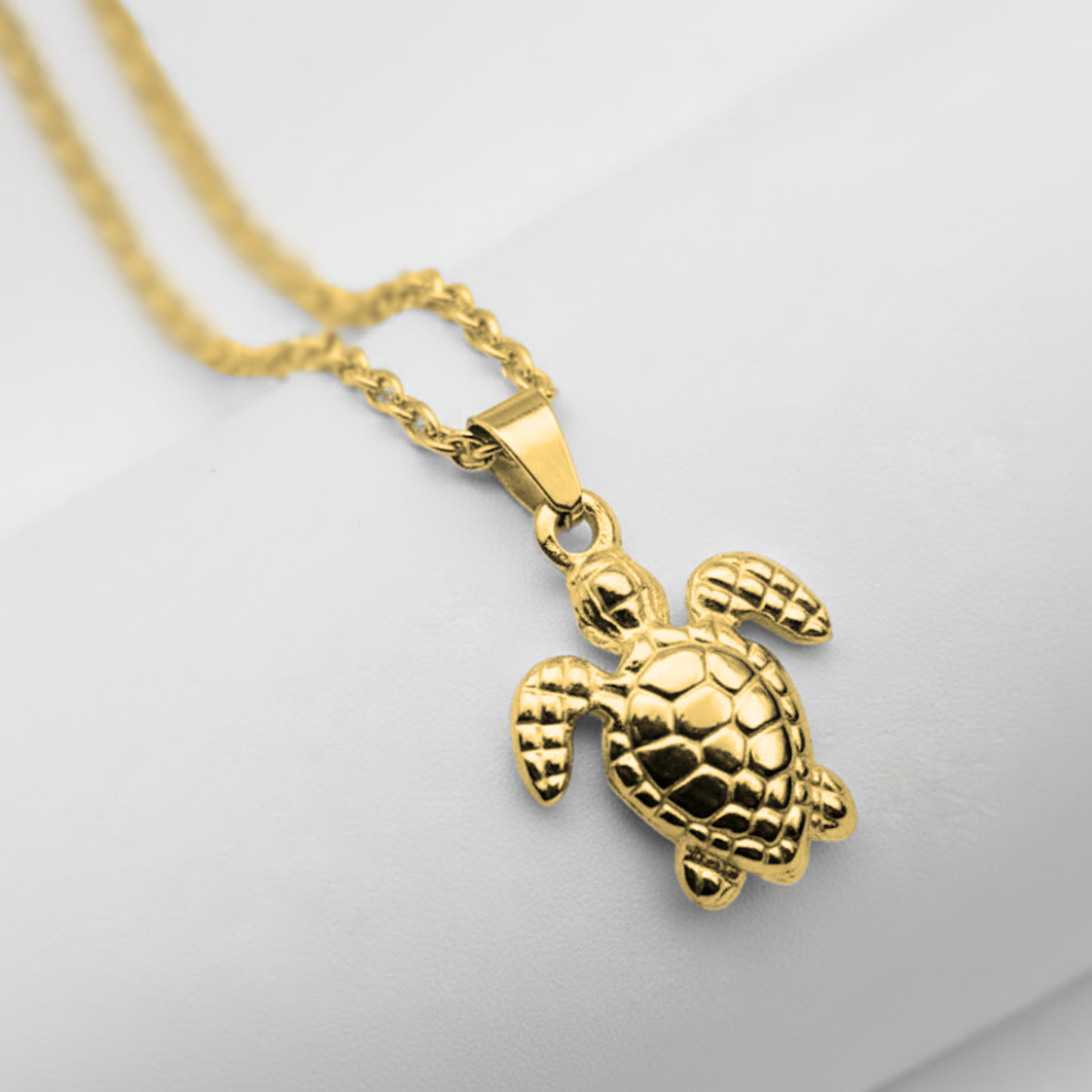 Gold Turtle Necklace Perth Australia elegant turtle charm necklace symbolising peace and longevity

