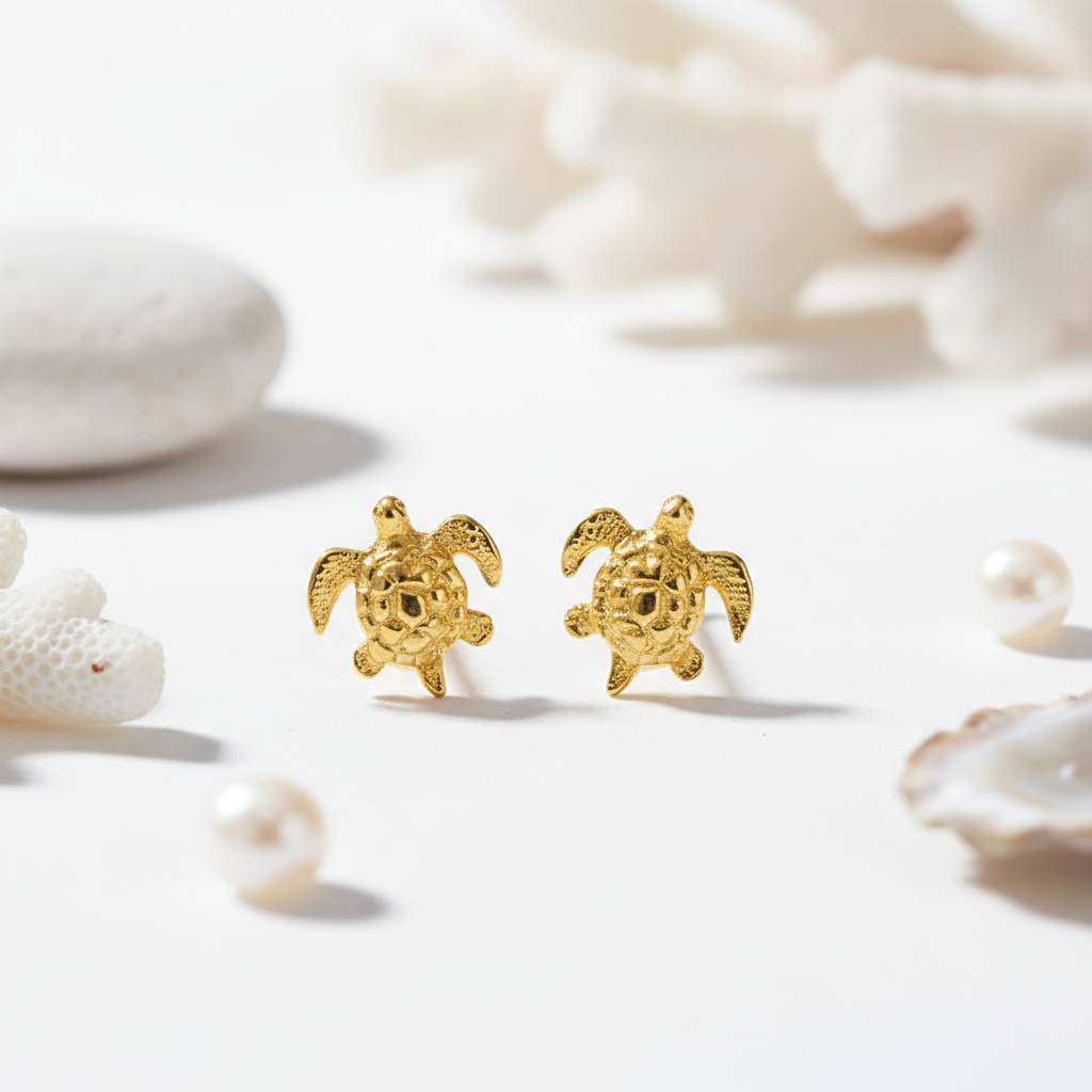 House of Hide Golden Reef Turtle Studs Perth Australia summer ocean turtle studs