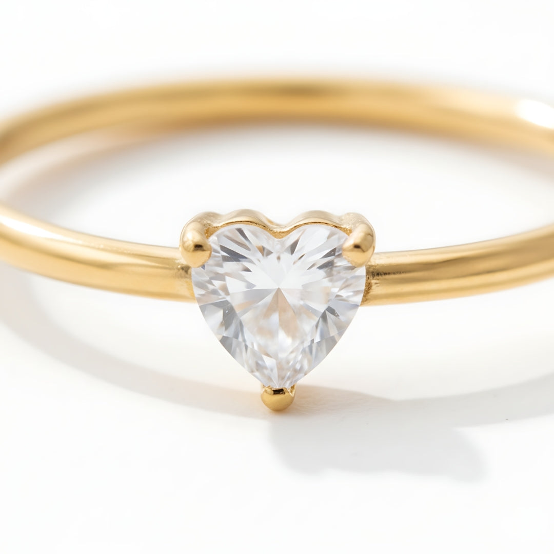 Golden Heartlight Ring Perth Australia Houseofhide on natural background.