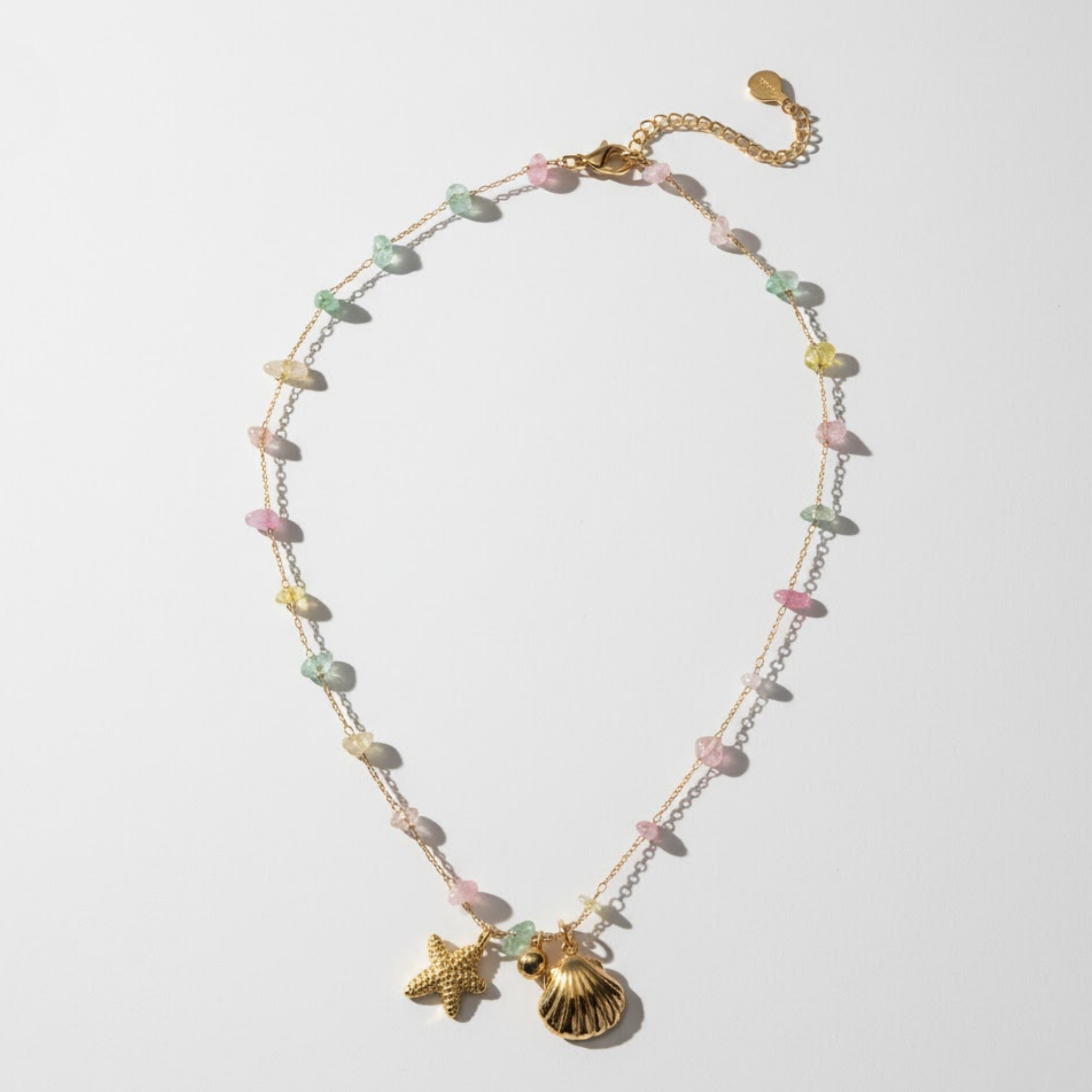 Golden Ocean Dreams Necklace Perth Australia Houseofhide on reflective surface.