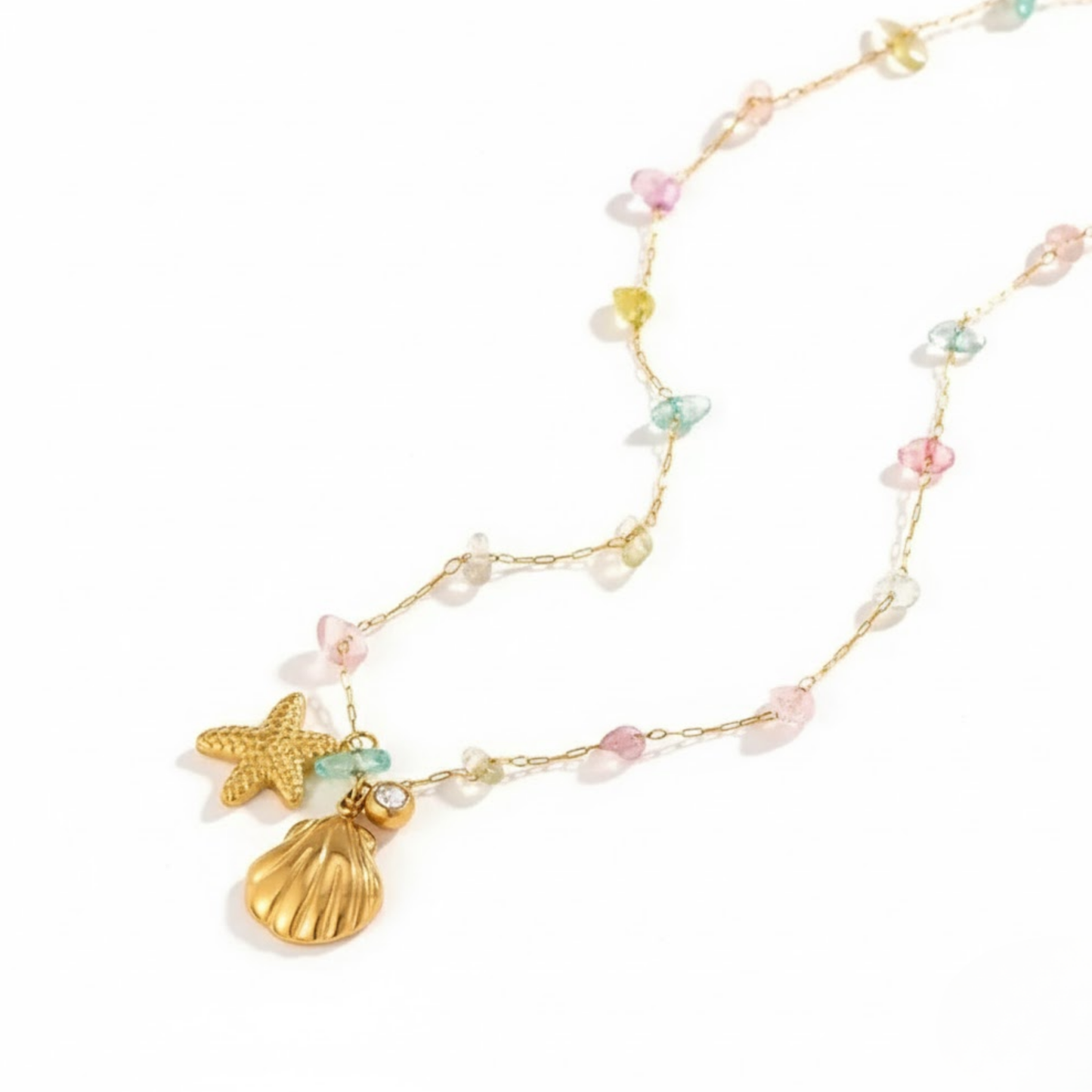 Golden Ocean Dreams Necklace Perth Australia Houseofhide styled with coastal texture.