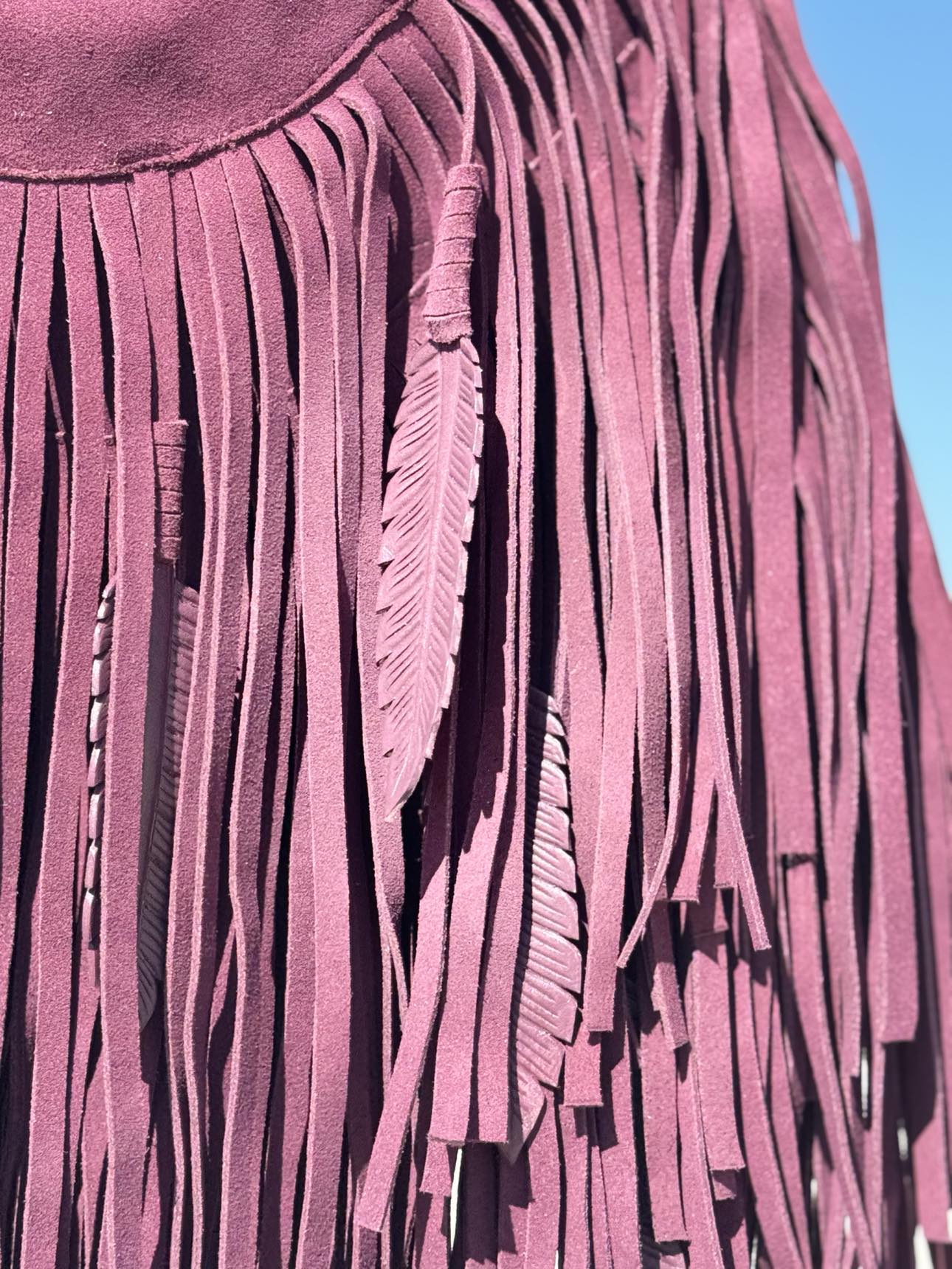 Handcrafted 2025 The Boho Burgundy Fringe Bag – Stylish and spacious with a boho vibe for everyday wear.