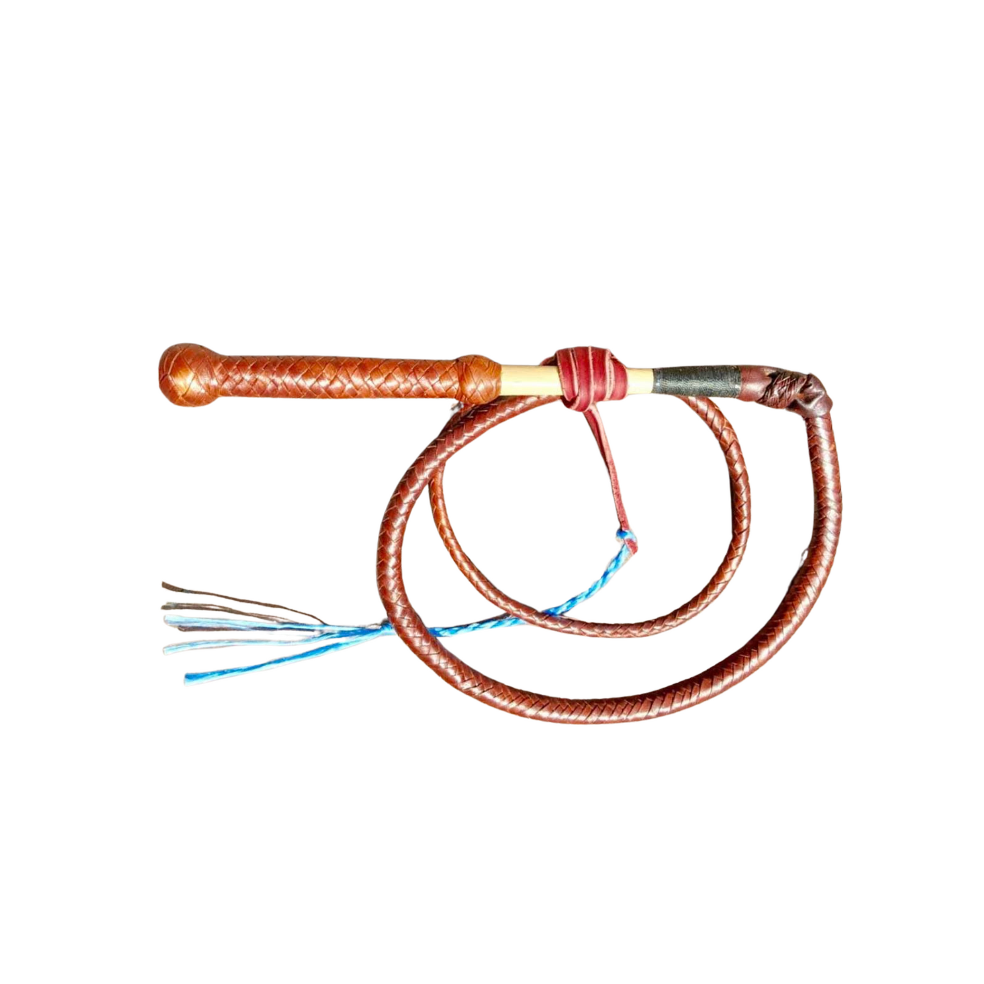 Handcrafted Kangaroo Hide Stock Whip – 4ft Thong with Cane Handle