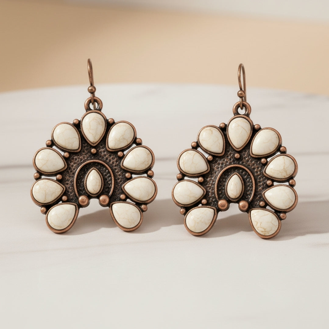 Elegant Havana Pearl Bloom Earring Perth Australia Houseofhide displayed on a neutral background highlighting crescent motif.