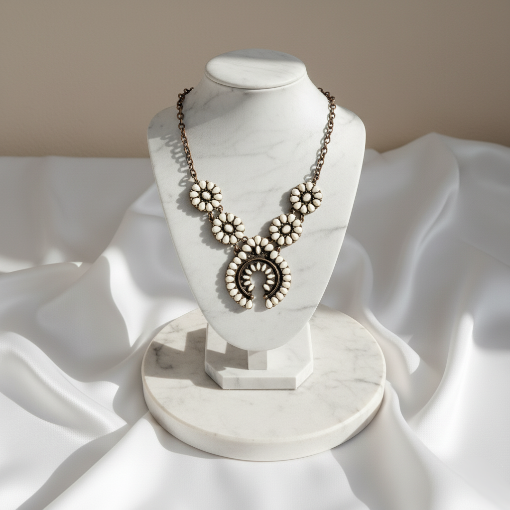 Havana Pearl Bloom Necklace Perth Australia Houseofhide symbolising femininity, harmony, and boho-luxe sophistication.