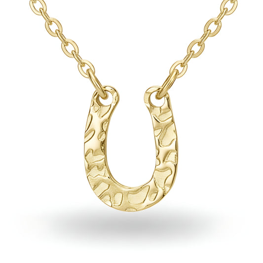 Isla Fortuna Necklace Perth Australia House of Hide silver stainless steel necklace with hammered horseshoe pendant