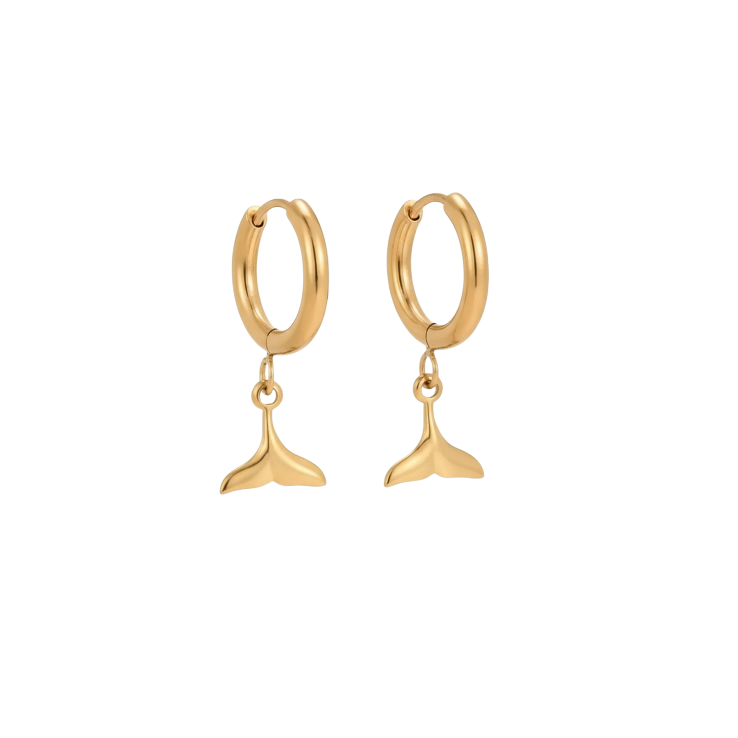 House of Hide Isla Sol Tail Earrings Perth Australia minimalist gold fish tail design jewellery