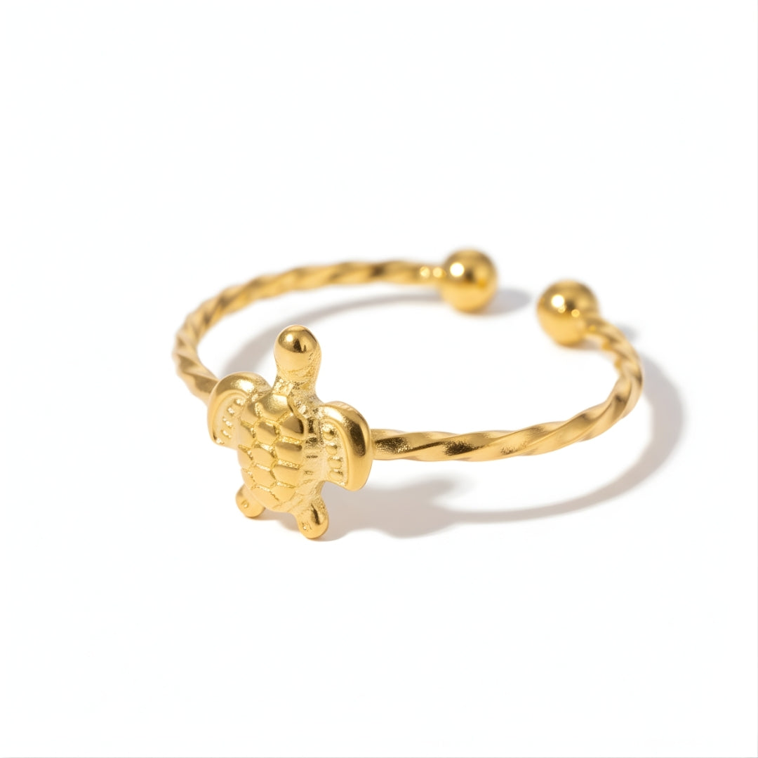 Handcrafted Isla Turtle Ring from House of Hide, symbolising serenity, strength, and tropical elegance.