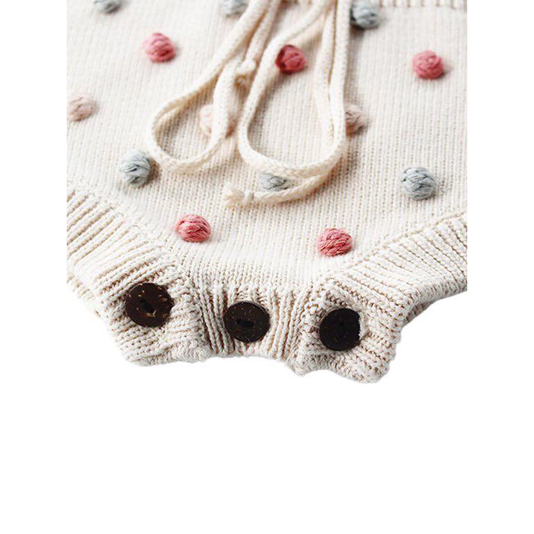 Knitted baby jumpsuit for newborns, 100% cotton, perfect for spring and fall