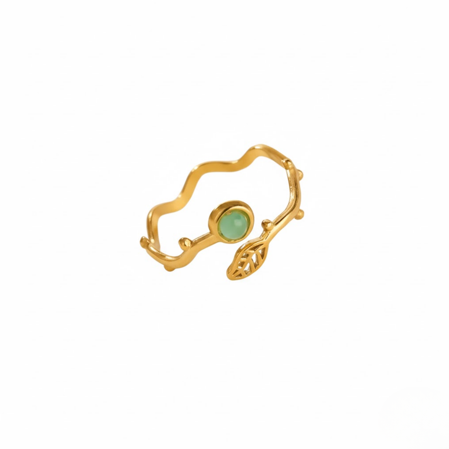 Lagoon Leaf Wrap Ring