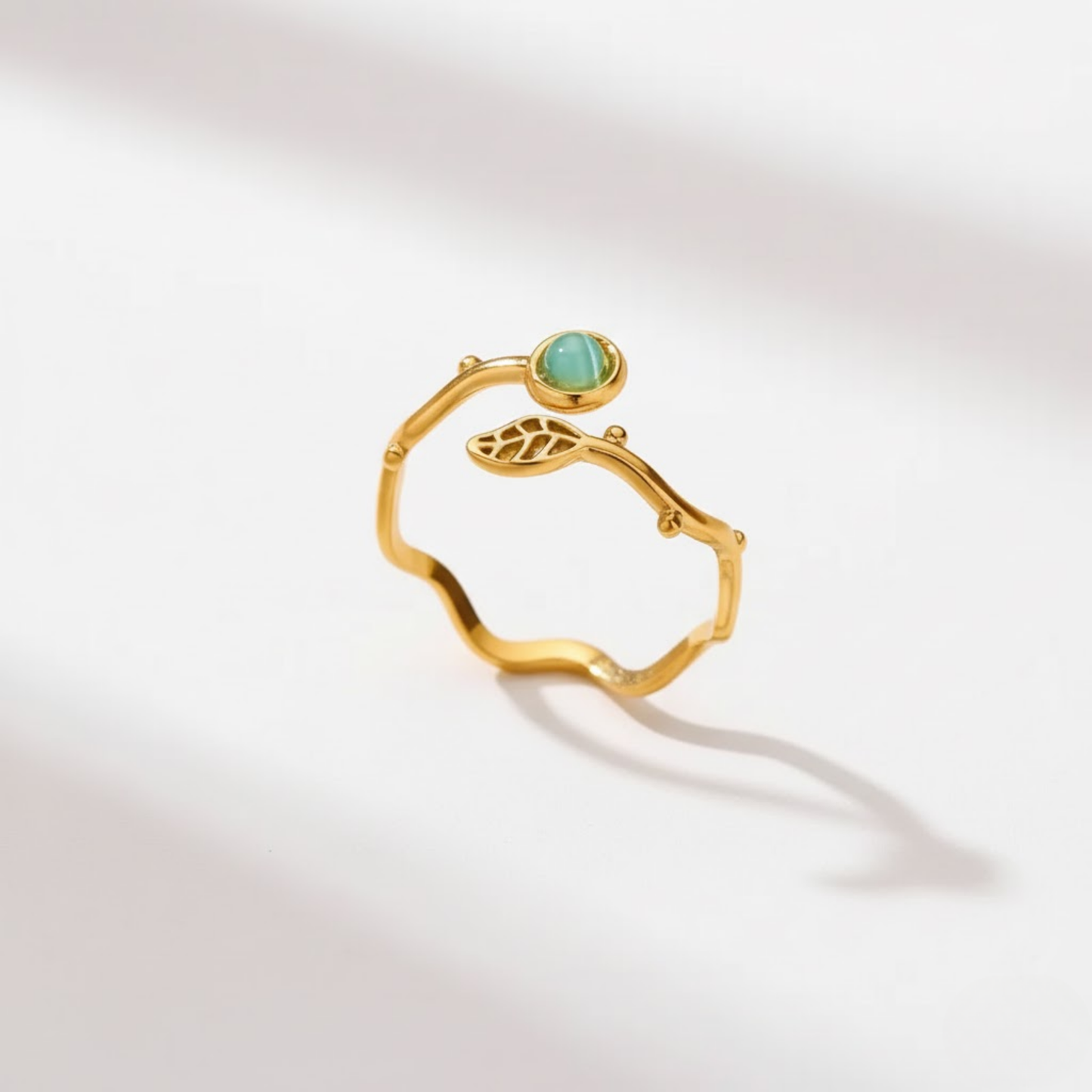 Lagoon Leaf Wrap Ring