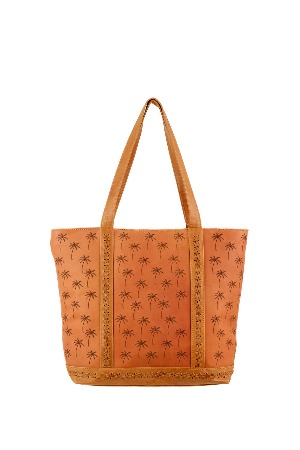 Leather bags Perth woven palm print tote
