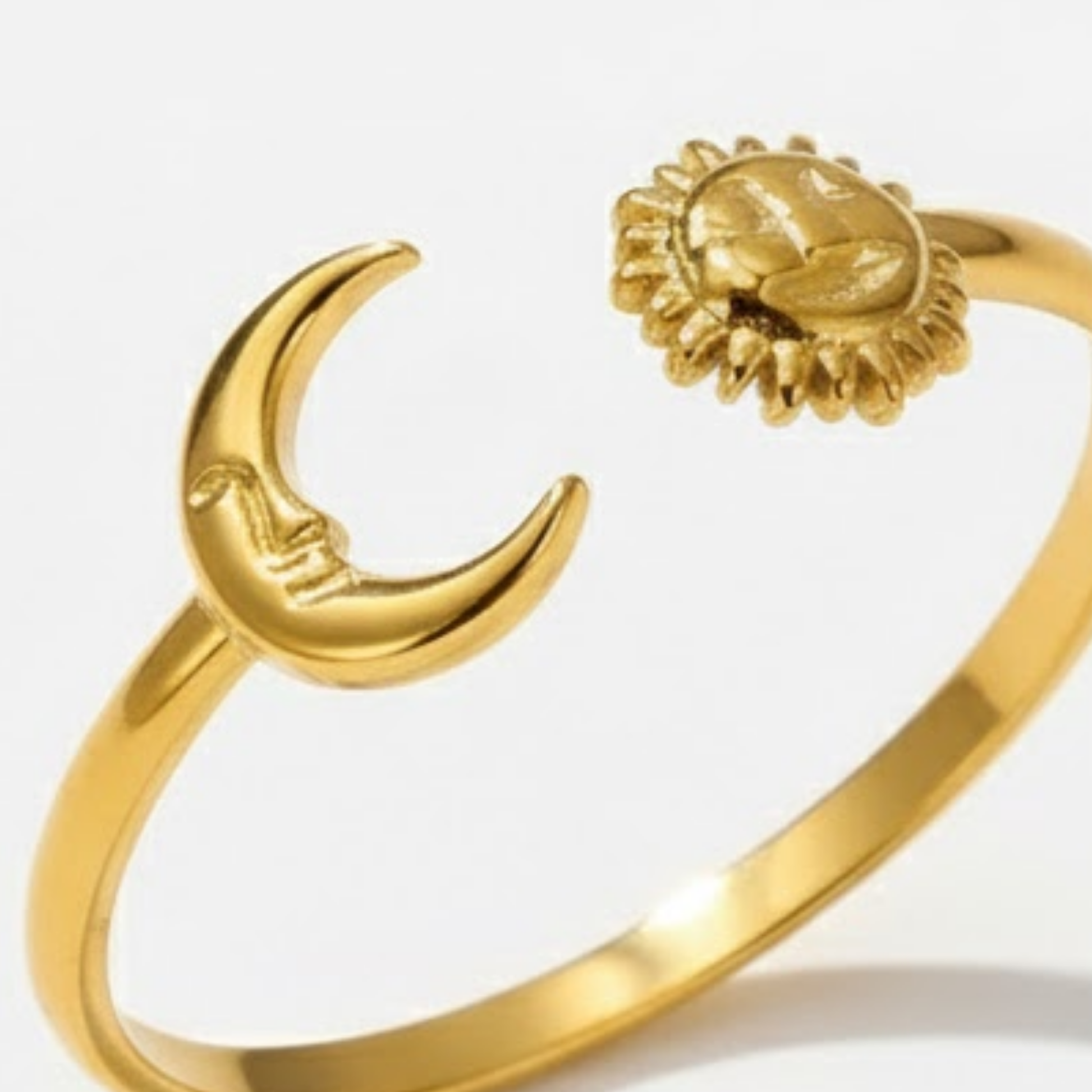 Lunar Sunbeam Ring Perth Australia adjustable open band ring for everyday elegance and celestial charm