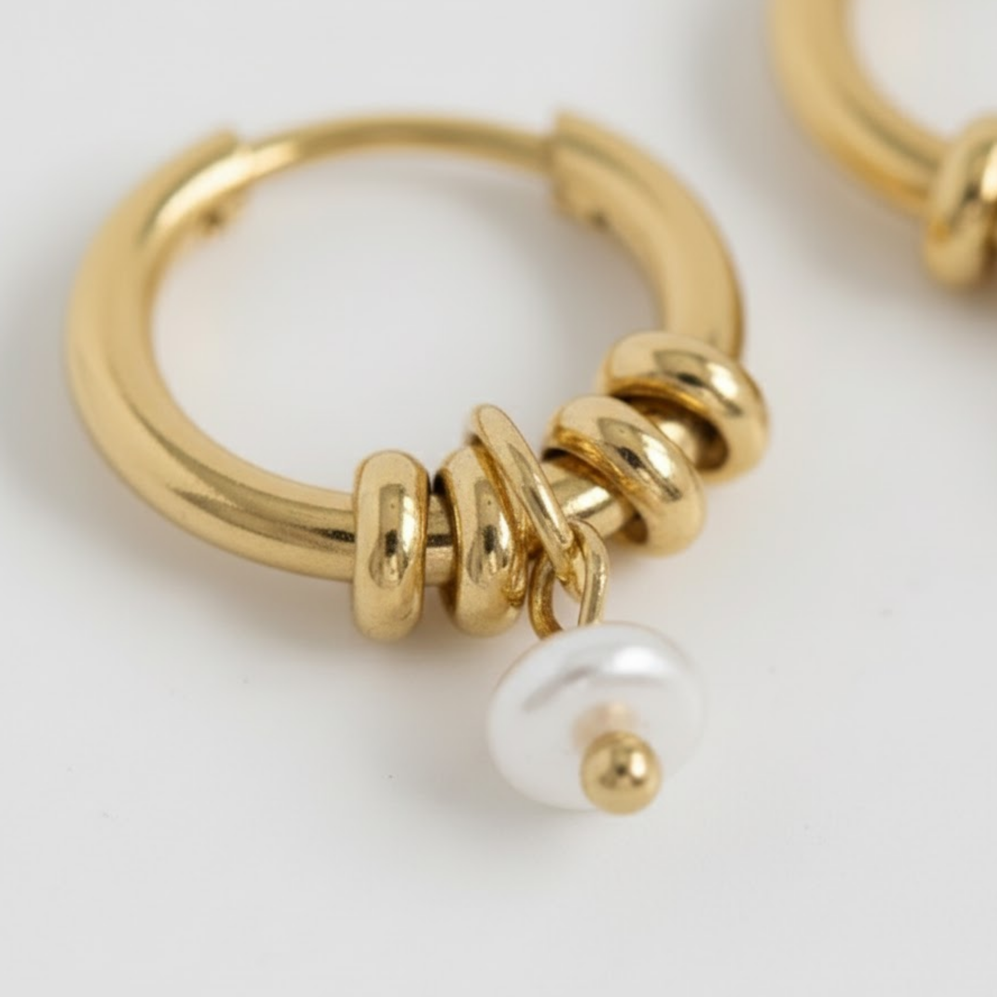 House of Hide Pearl Cascade Hoops Perth Australia elegant freshwater pearl stainless steel earrings