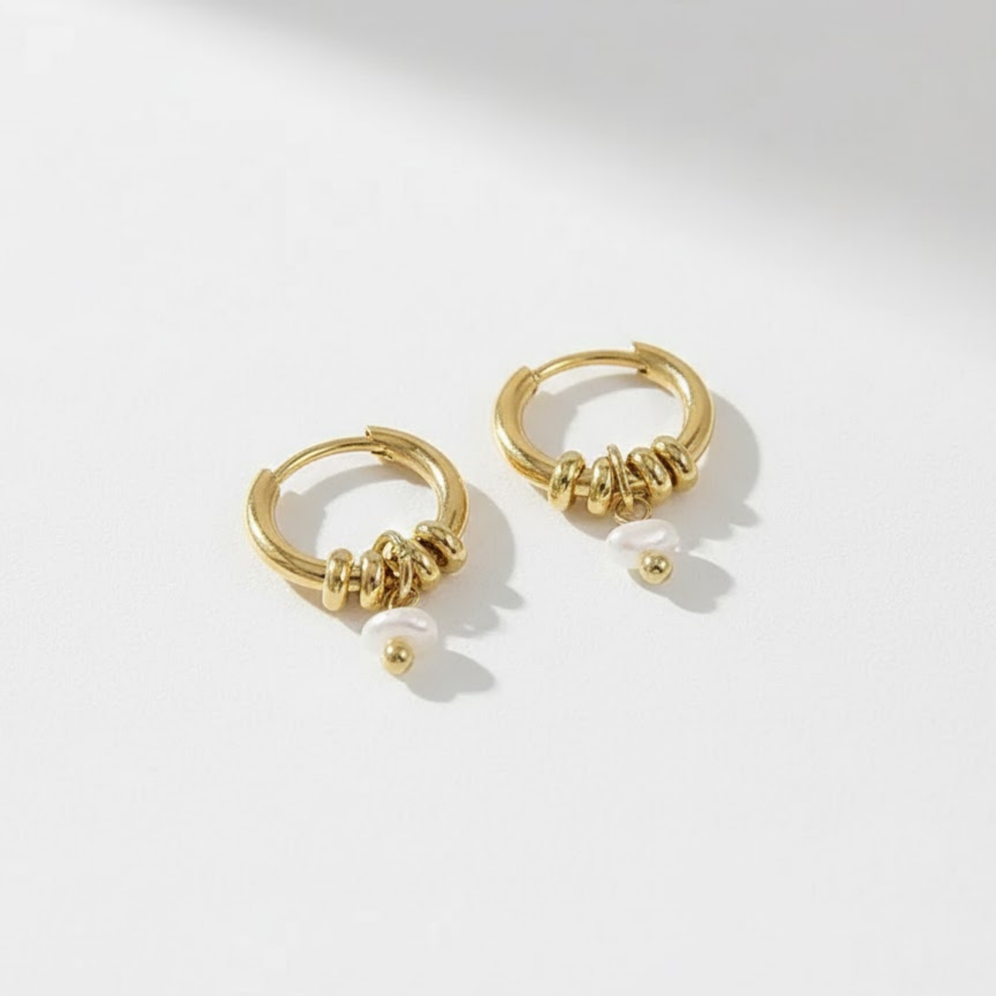 Pearl Cascade Hoops Perth Australia timeless handcrafted earrings from House of Hide Jewellery Australia