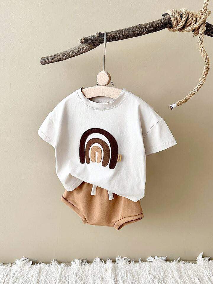 Perfect for Playtime: Baby Boy Rainbow Patchwork Outfit