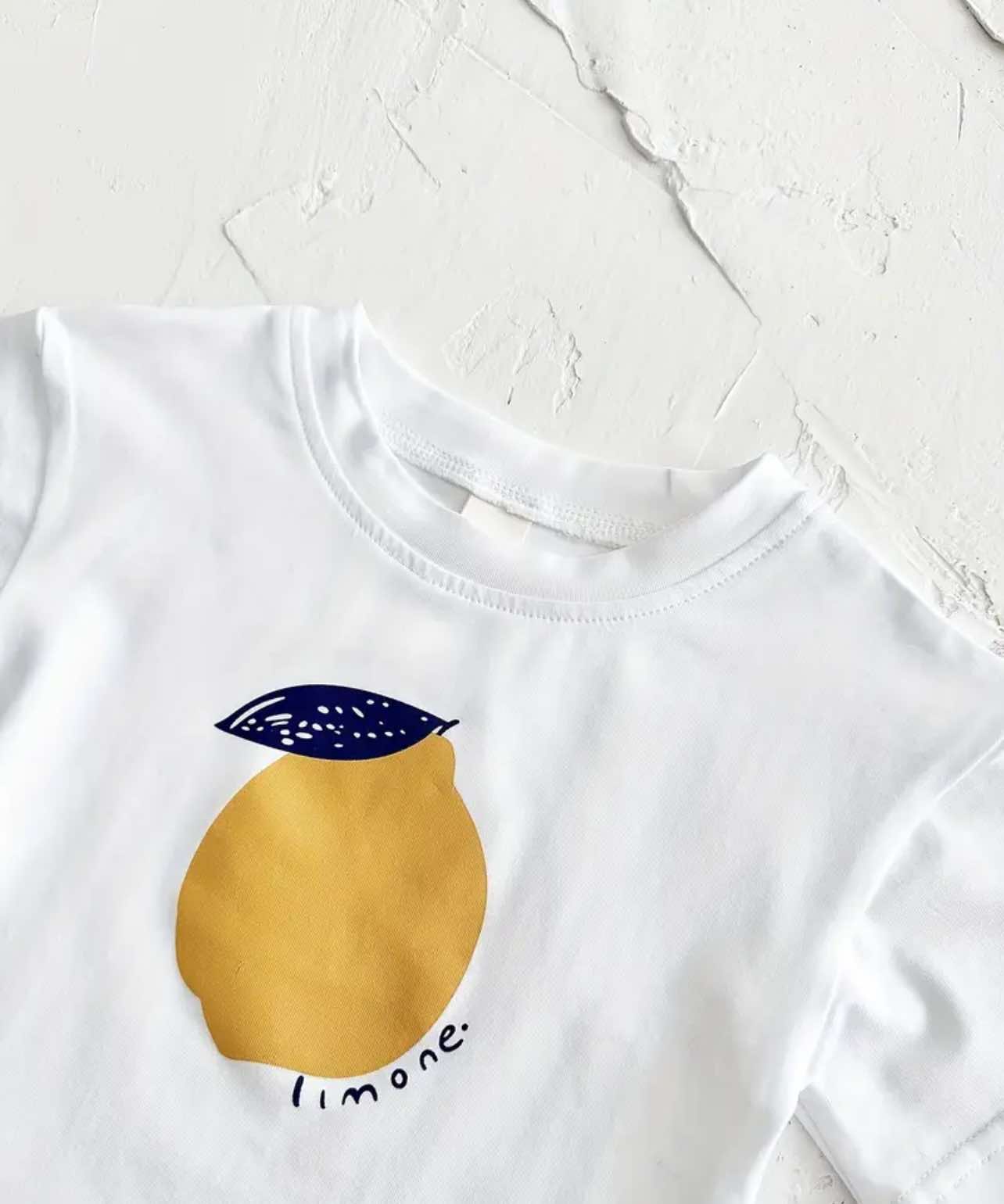 Playful Baby Summer Set: Lemon Graphic Tee with Check Shorts 