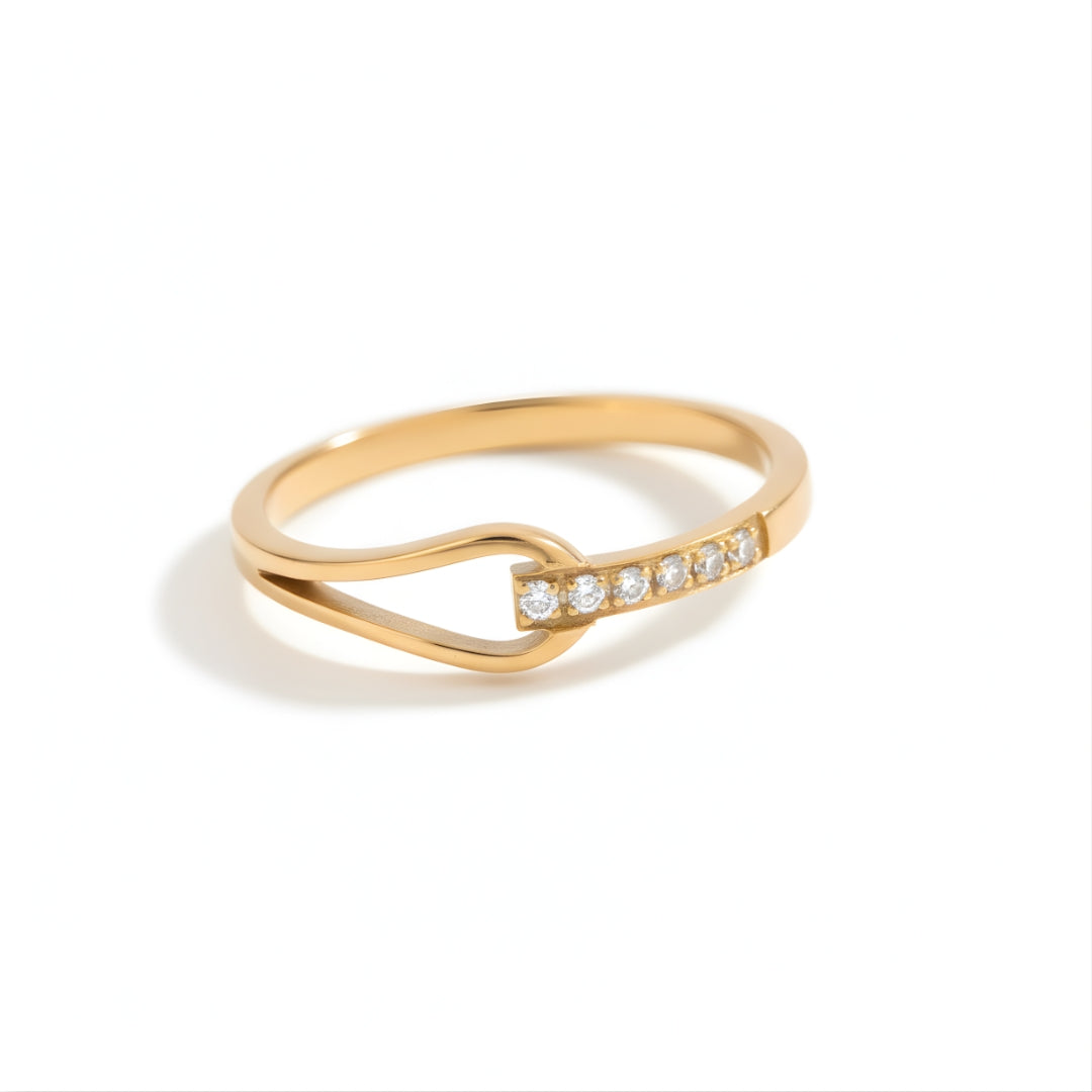 Radiance Mosaic Ring Perth Australia House of Hide stainless steel ring with intricate rhinestone mosaic design