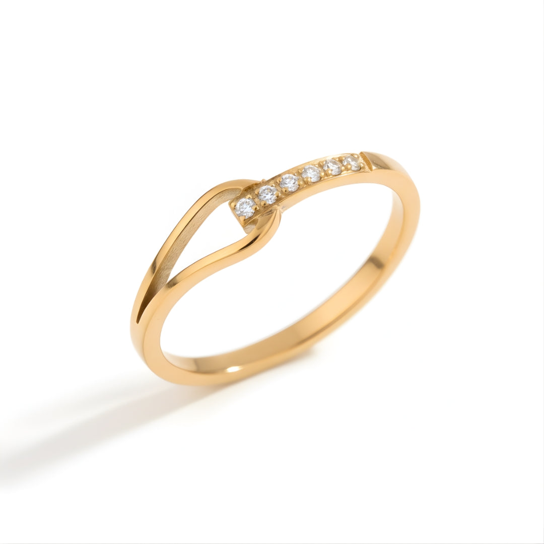 House of Hide Radiance Mosaic Ring durable hypoallergenic stainless steel ring with luxurious light-reflecting detail