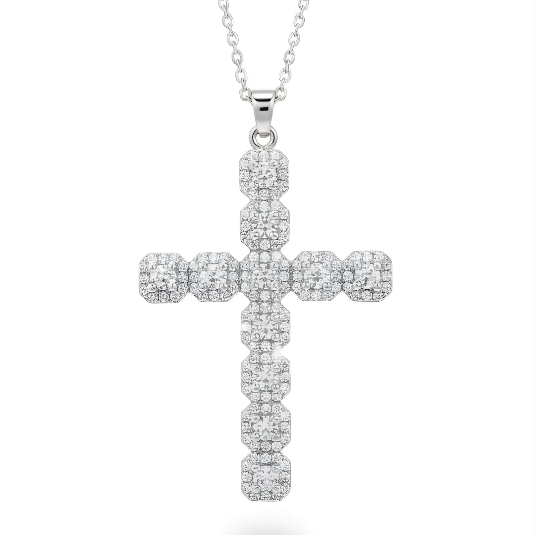 Radiant Cross Pendant Necklace Perth Australia House of Hide displayed on a white background