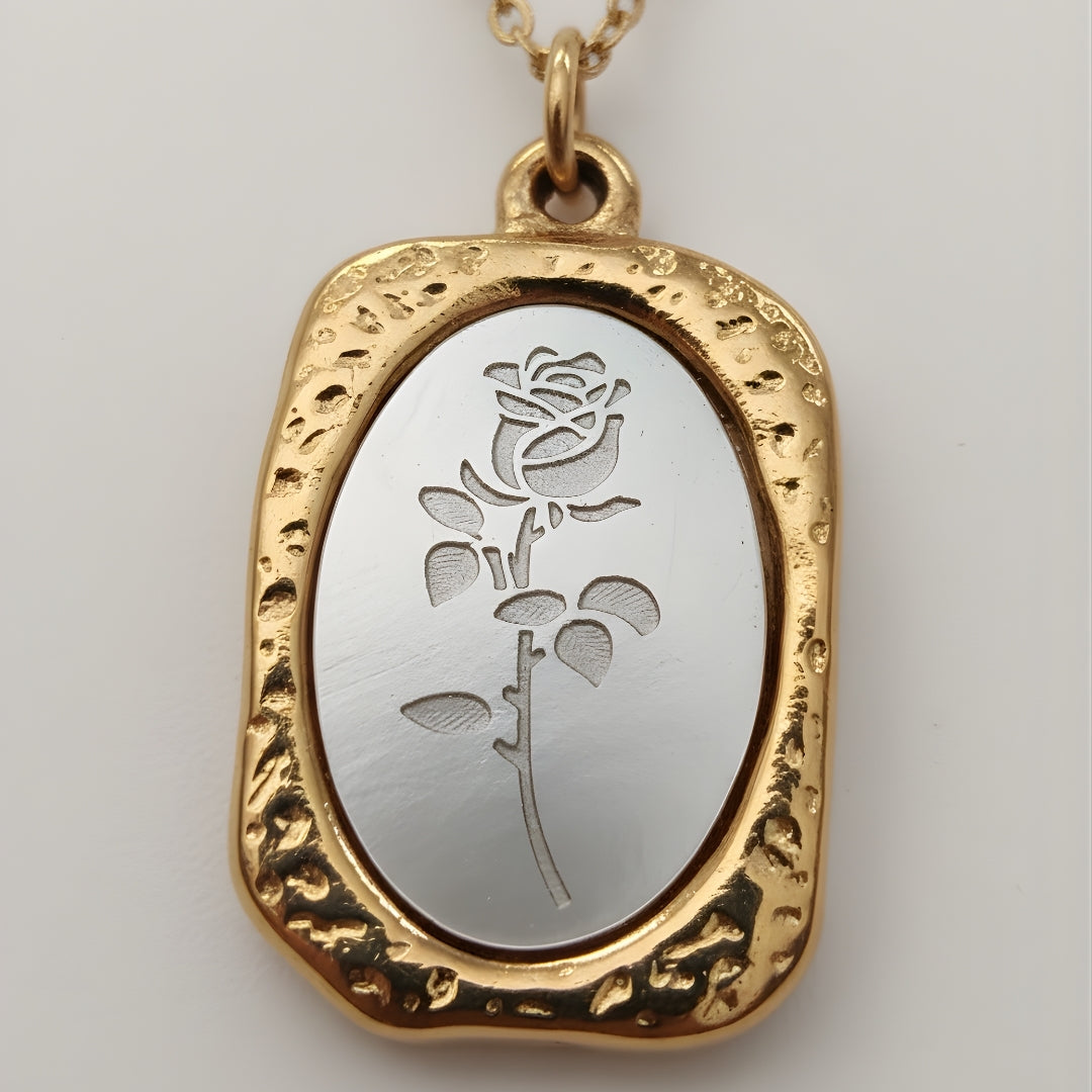 Elegant gold floral pendant necklace Perth Australia House of Hide botanical jewellery design