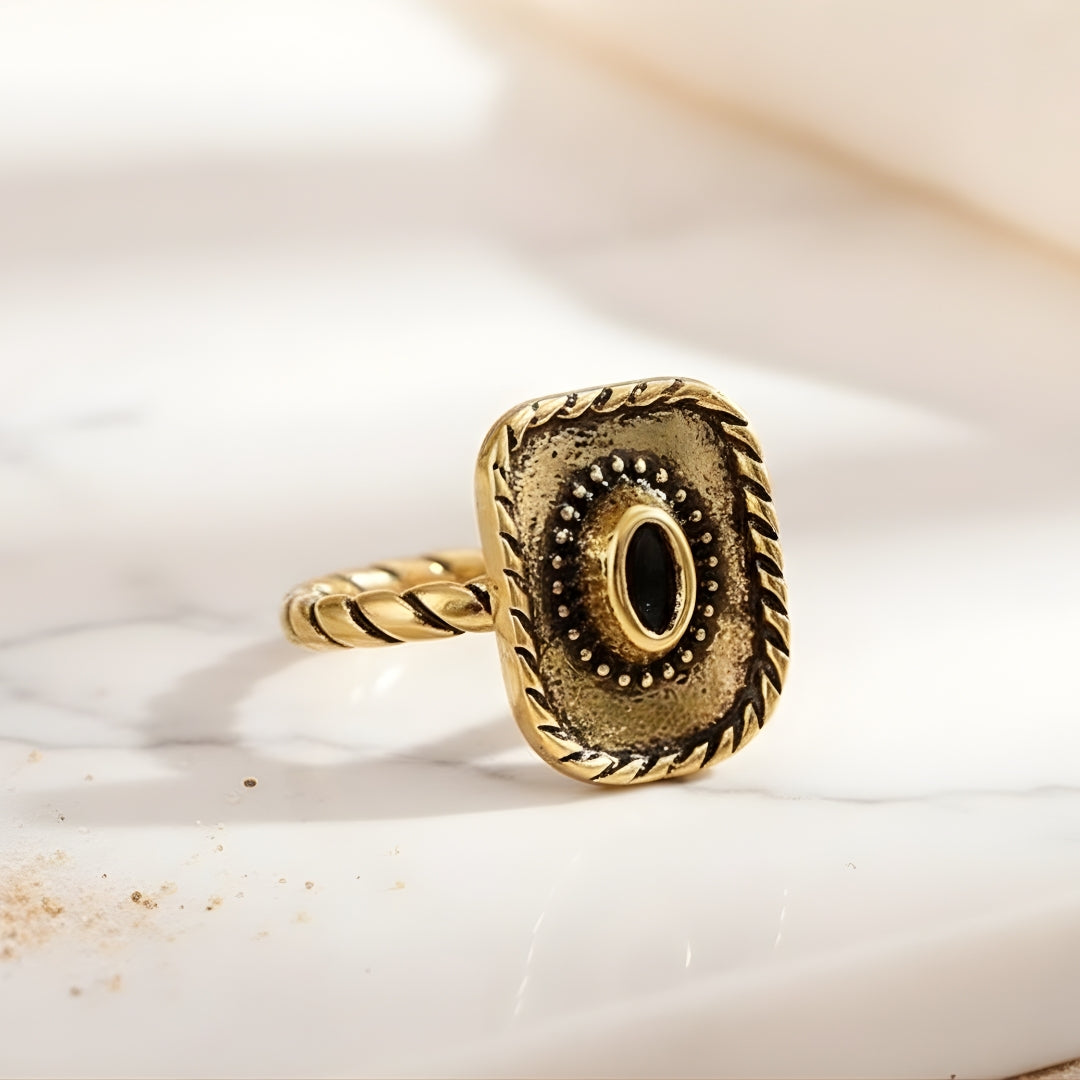 Luxury gold ring with intricate pattern Perth Australia House of Hide product photo