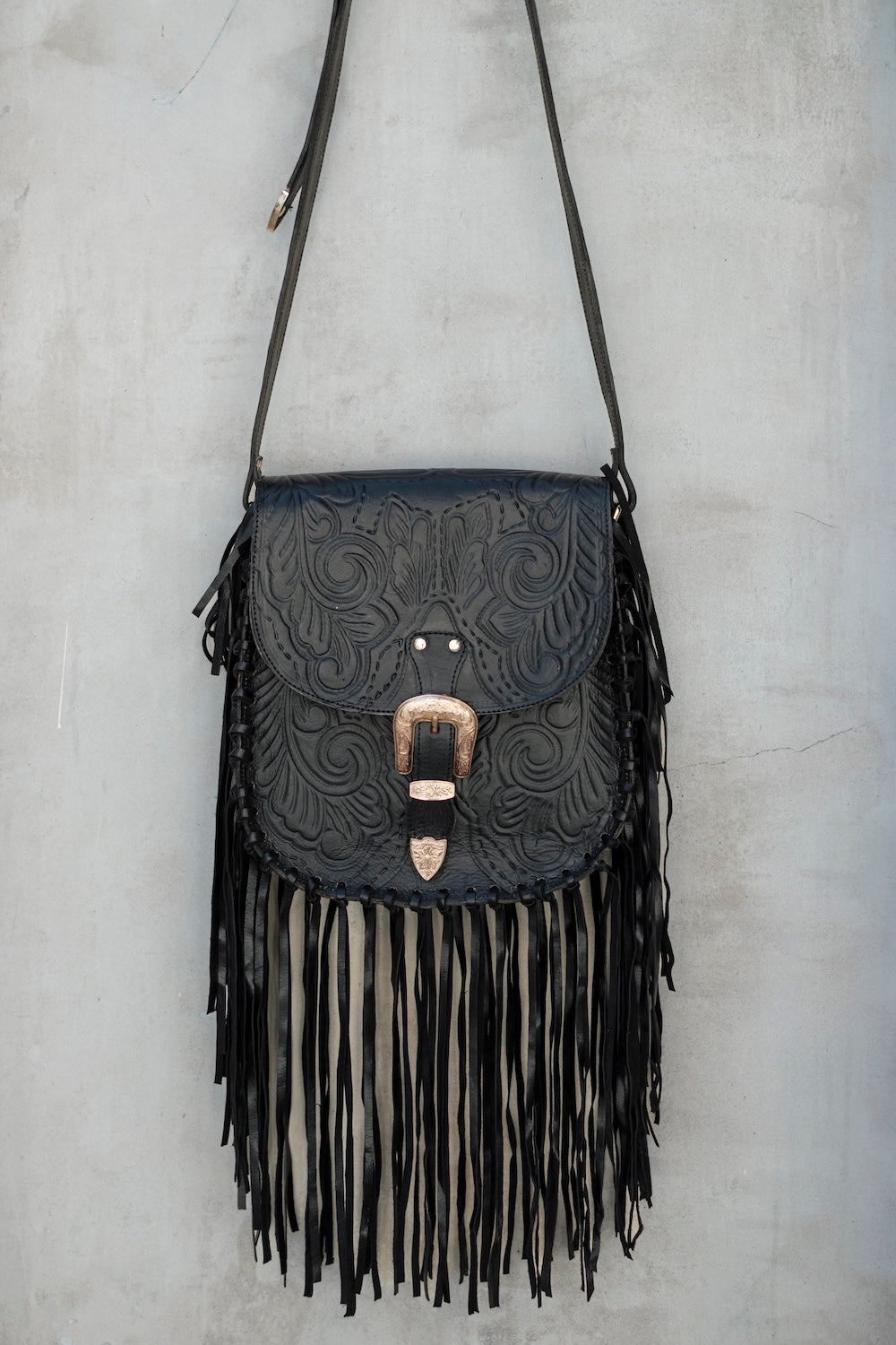 Savannah Western Fringe Bag | Black