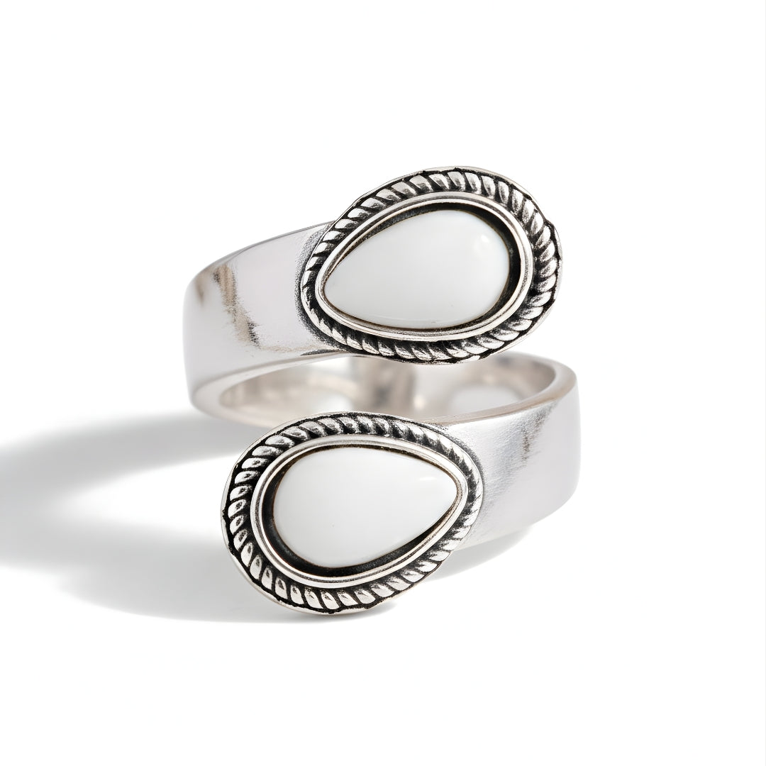 Elegant silver ring featuring white gemstone by House of Hide Perth jewellery