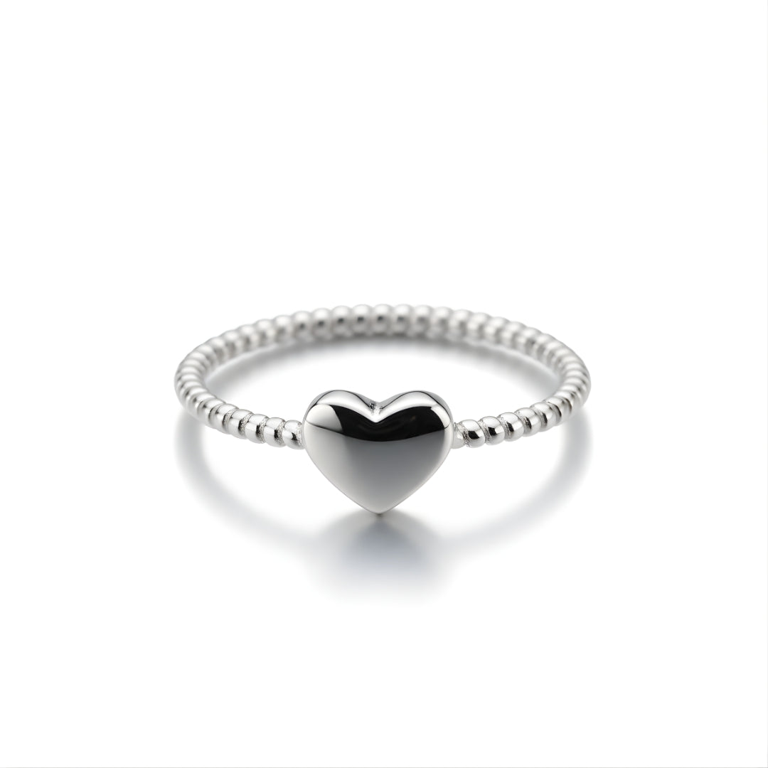 Silver Eternal Heart Ring Perth Australia House of Hide stainless steel ultra-fine band with delicate heart motif