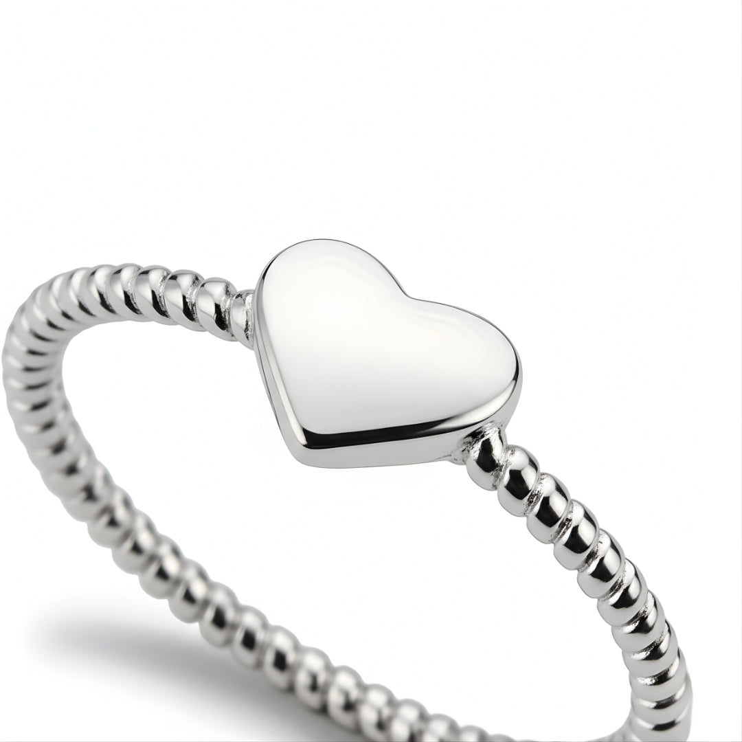Elegant Silver Eternal Heart Ring Perth Australia handcrafted minimalist silver ring symbolising love and devotion