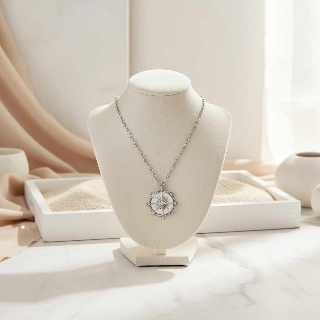 House of Hide Island Halo Pendant Australia elegant silver pendant with sparkling zircon accents