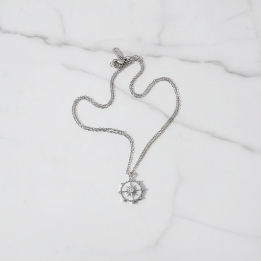 Island Halo Pendant Perth Australia House of Hide silver octagonal star pendant with zircon halo