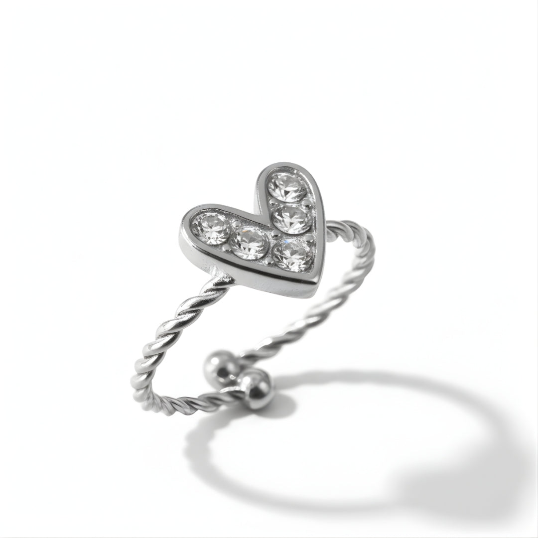 Stylish Silver Love Radiance Ring Perth Australia House of Hide versatile silver ring capturing romance and sophistication

