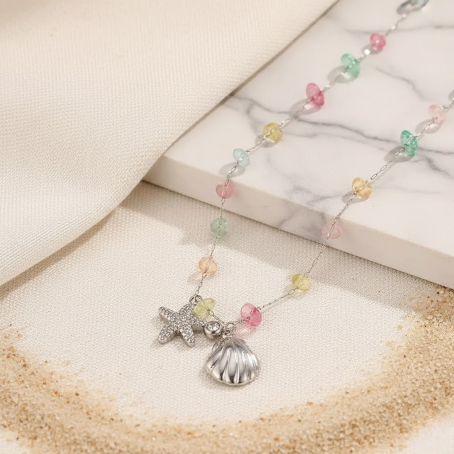 Silver Ocean Dreams Necklace Perth Australia handcrafted seaside jewellery with tranquil and luxurious design