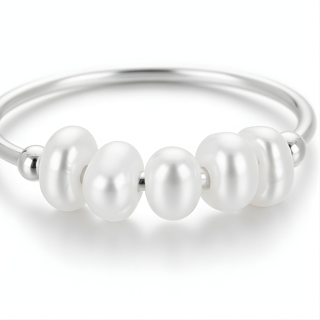 Silver Pearl Tide Ring Perth Australia hypoallergenic non-tarnish silver ring perfect for coastal and everyday wear