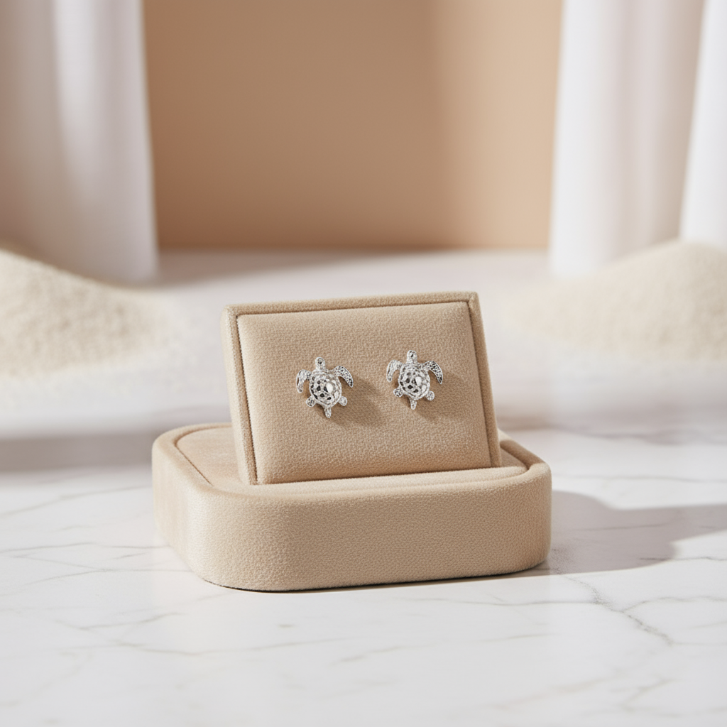 House of Hide Perth Australia Silver Reef Turtle Studs ocean-inspired silver jewellery