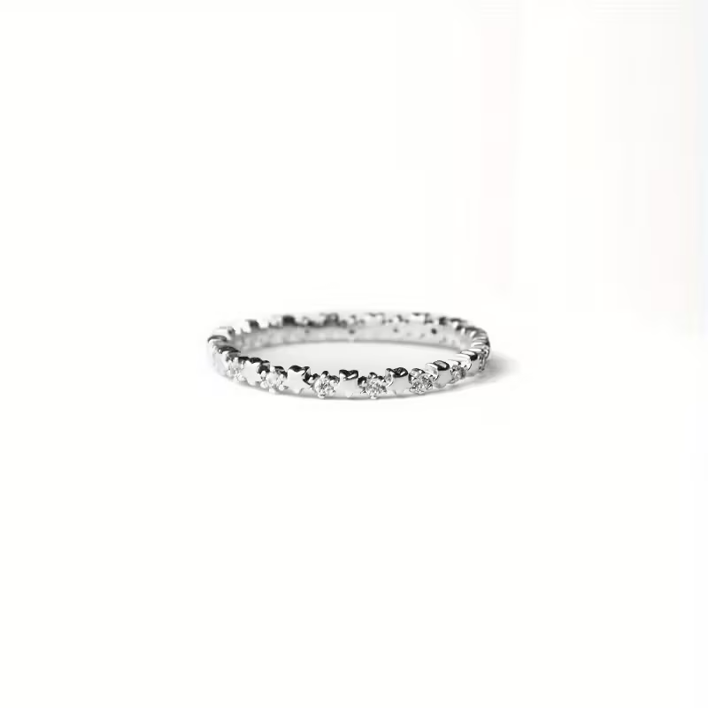 Silver Starlight Promise Ring Perth Australia House of Hide silver ring with star-inspired design and synthetic zirconia