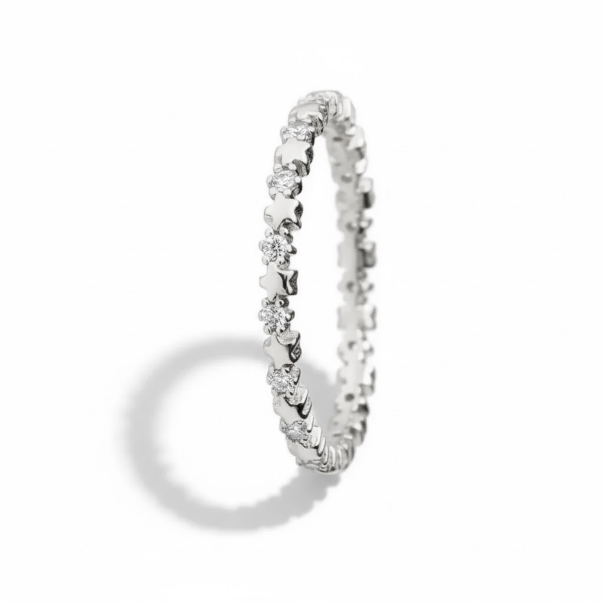 Elegant Silver Starlight Promise Ring Perth Australia handcrafted minimalist celestial ring by House of Hide