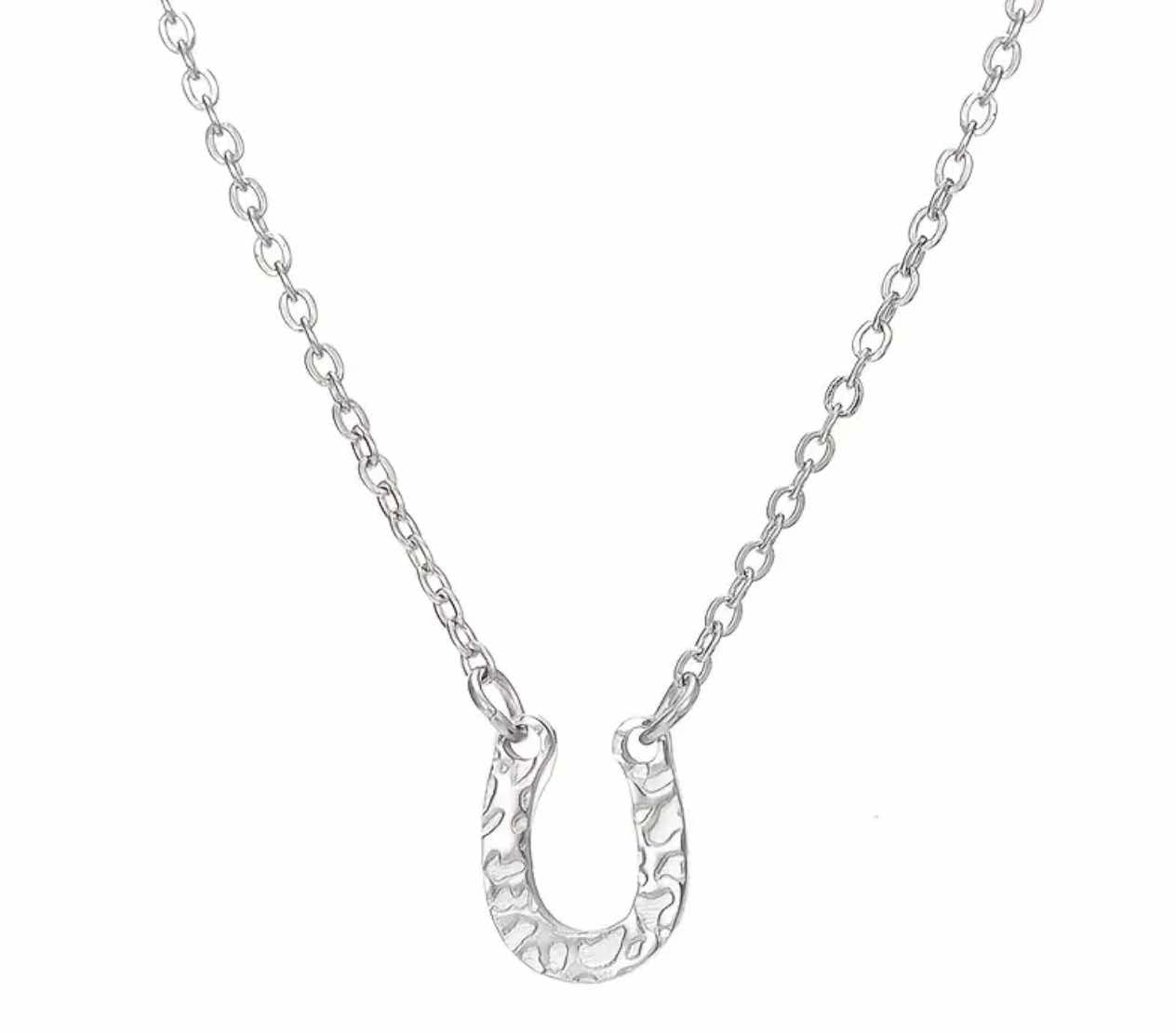 Silver Lucky Horseshoe Necklace – A Minimalist and Elegant Design, Perfect for Everyday Wear and Layering. Hypoallergenic and Tarnish-Resistant.