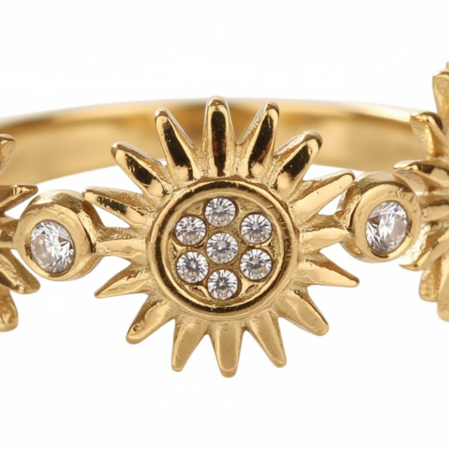 Solara Shine Ring Perth Australia 18K gold-plated stainless steel ring with durable hypoallergenic design